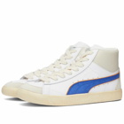 Puma x Rhuigi Clyde Mid BBall Sneakers in White/Royal Sapphire