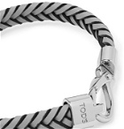 Tod's - Woven Leather and Silver-Tone Bracelet - Gray