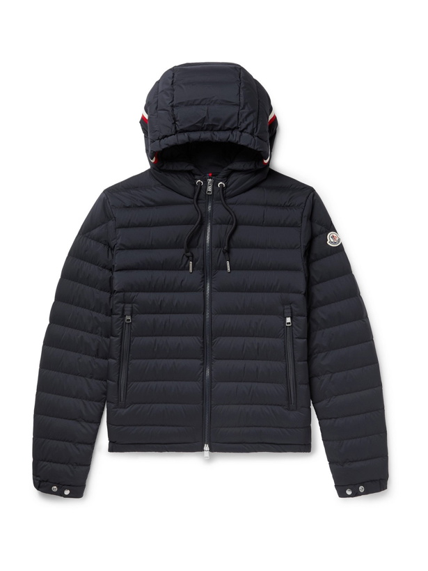 Photo: MONCLER - Eus Slim-Fit Quilted Nylon Down Hooded Jacket - Blue