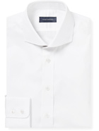 Thom Sweeney - Slim-Fit Cutaway-Collar Cotton-Poplin Shirt - White