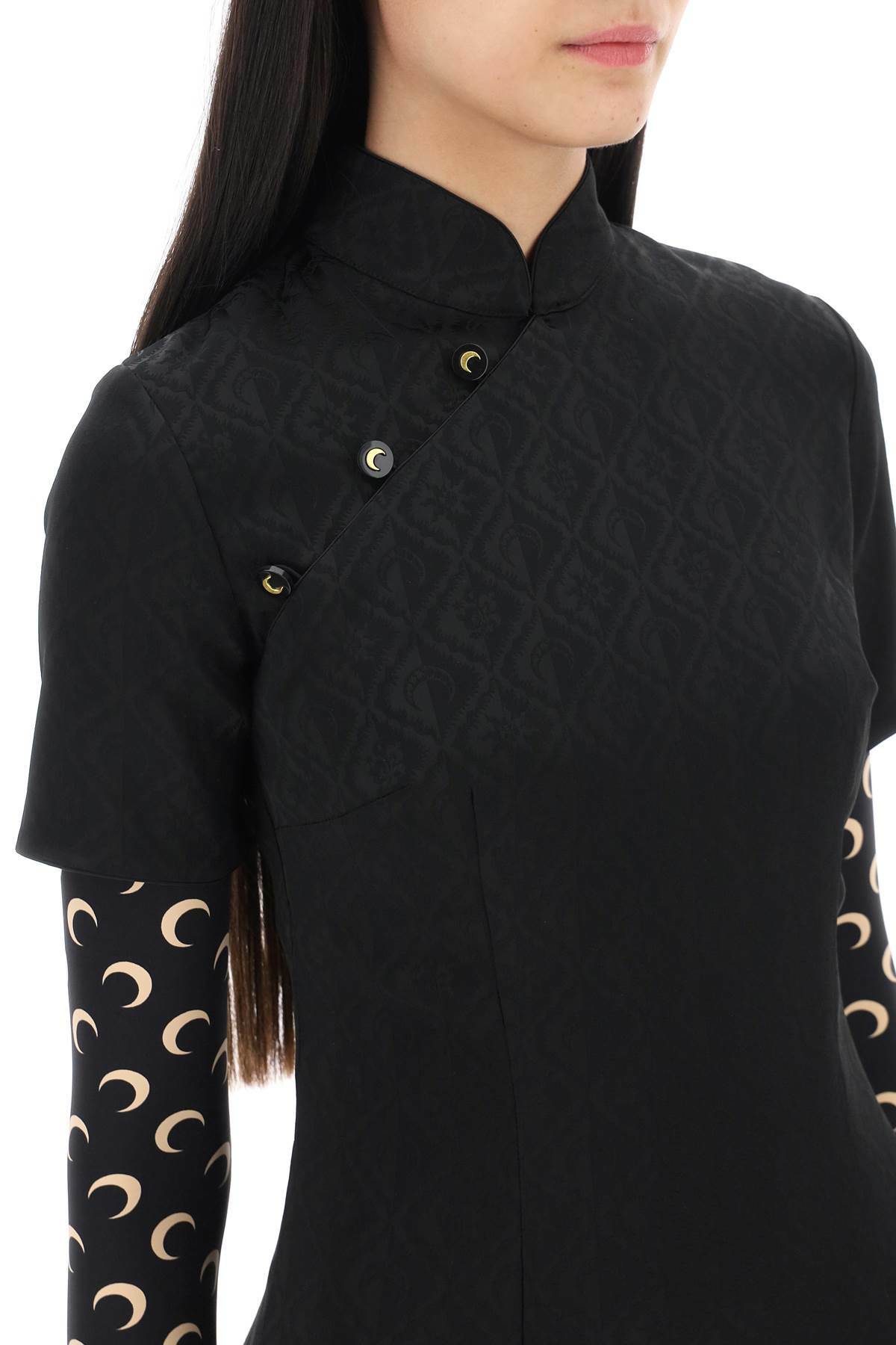 MARINE SERRE moon diamant jacquard mini dress Black Marine Serre