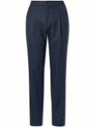 Rubinacci - Straight-Leg Pleated Wool-Flannel Trousers - Blue