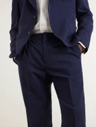 Paul Smith - Straight-Leg Wool-Blend Seersucker Suit Trousers - Blue