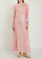 Thierry Colson Parvati Striped Cotton Maxi Dress Red