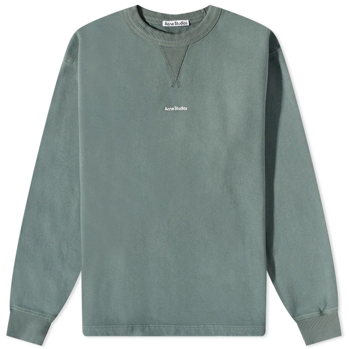 Photo: Acne Studios Men's Fin Stamp Crew Sweat in Cedar Green