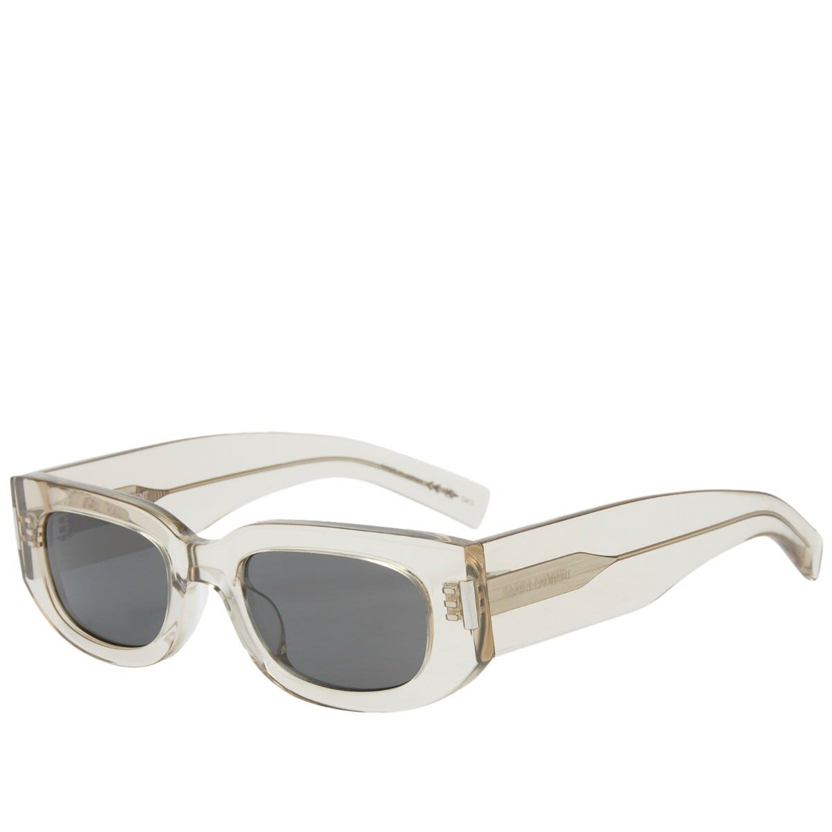 Saint Laurent SL 697 003 SL697 Transparent Clear Beige/Grey Mirror Sunglasses Saint Laurent Sunglasses Men main image 4