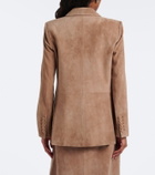 Veronica Beard Oria double-breasted suede jacket