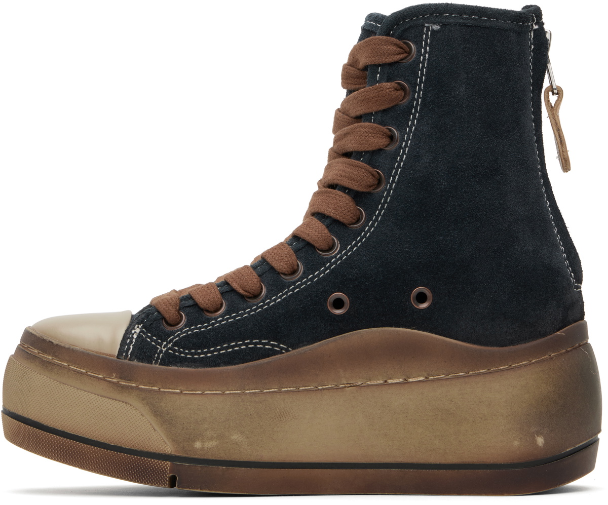 R13 Navy Distressed Tall Kurt Sneakers