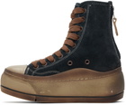 R13 Navy Distressed Tall Kurt Sneakers