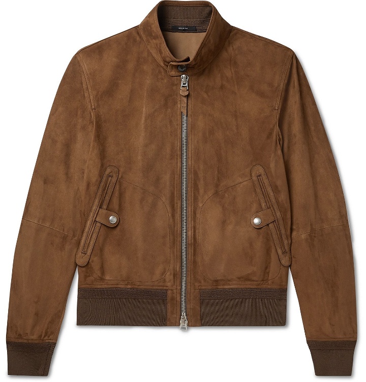 Photo: TOM FORD - Suede Bomber Jacket - Brown