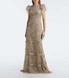 Georges Hobeika Embellished guipure lace gown