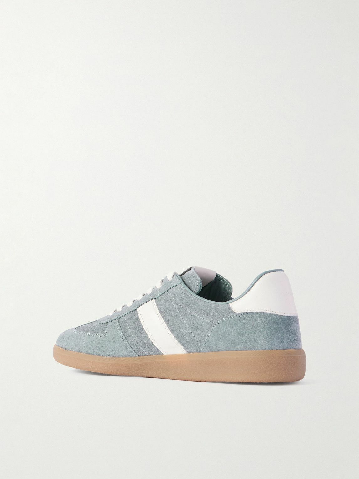 TOM FORD - Archer Leather-Trimmed Suede Sneakers - Blue