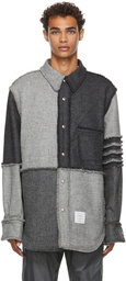 Thom Browne Shetland Wool Quarter-Split 4-Bar Button Jacket