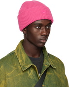 Acne Studios Pink Small Logo Beanie