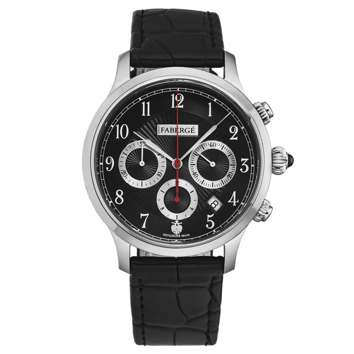 Photo: Faberge Agathon Chronograph Automatic Black Dial Mens Watch FAB-207