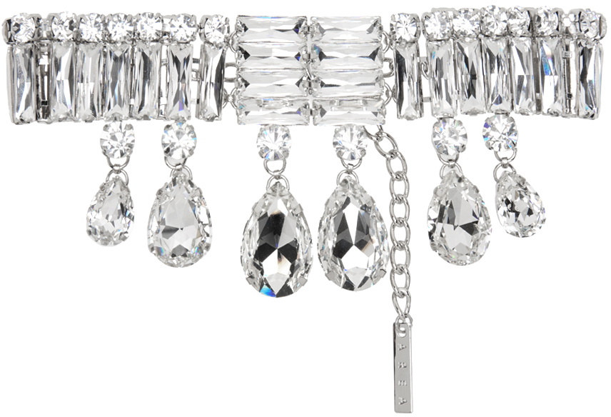 AREA Silver Baguette Drop Choker