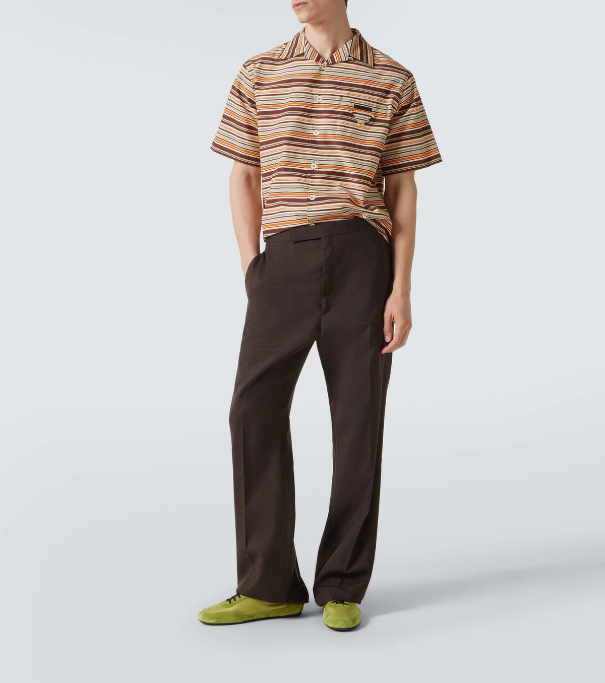 Prada Elastic Collapse Re-Nylon and suede sneakers