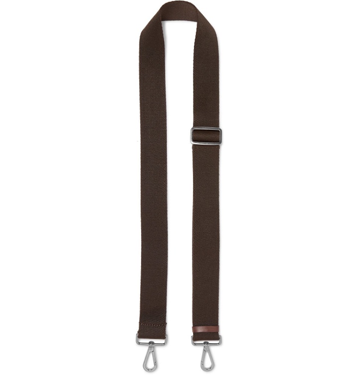 Photo: Berluti - Leather-Trimmed Canvas Bag Strap - Brown