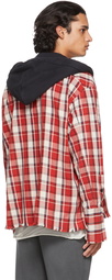 Greg Lauren Red Plaid Cherry Hoodie