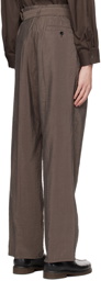 LEMAIRE Brown Pleated Trousers