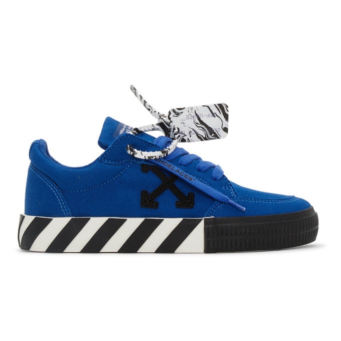 Photo: Off-White Blue and Black Low Vulcanized Sneakers