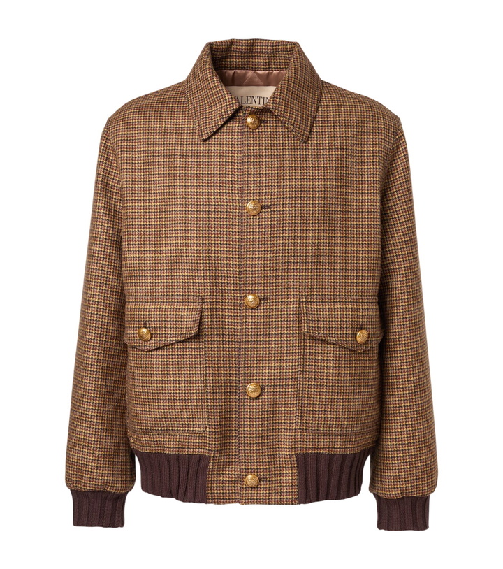 Photo: Valentino Houndstooth virgin wool bomber jacket