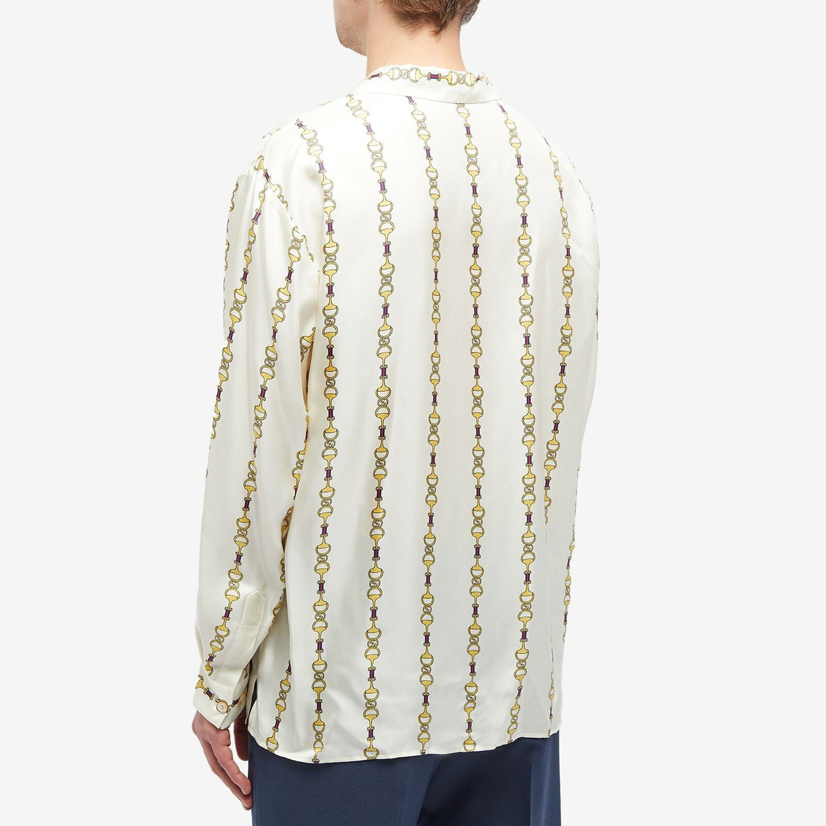 Gucci Men's Horsebit Vacation Shirt in Ivory