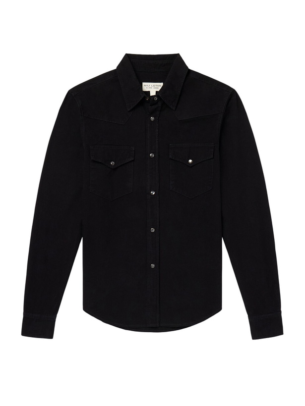 Photo: Nili Lotan - Travis Denim Shirt - Black