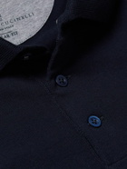 Brunello Cucinelli - Cotton-Piqué Polo Shirt - Blue