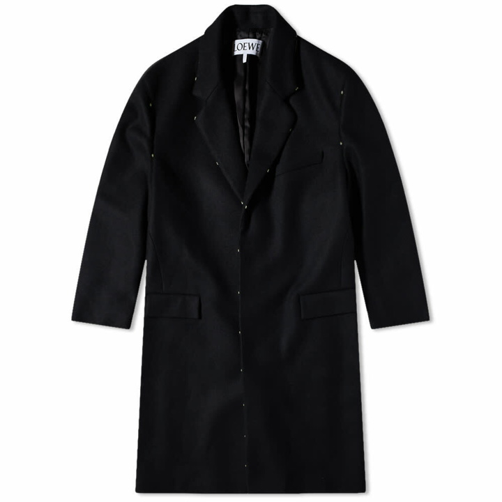 Photo: Loewe Men's Embroidered Long Coat in Black