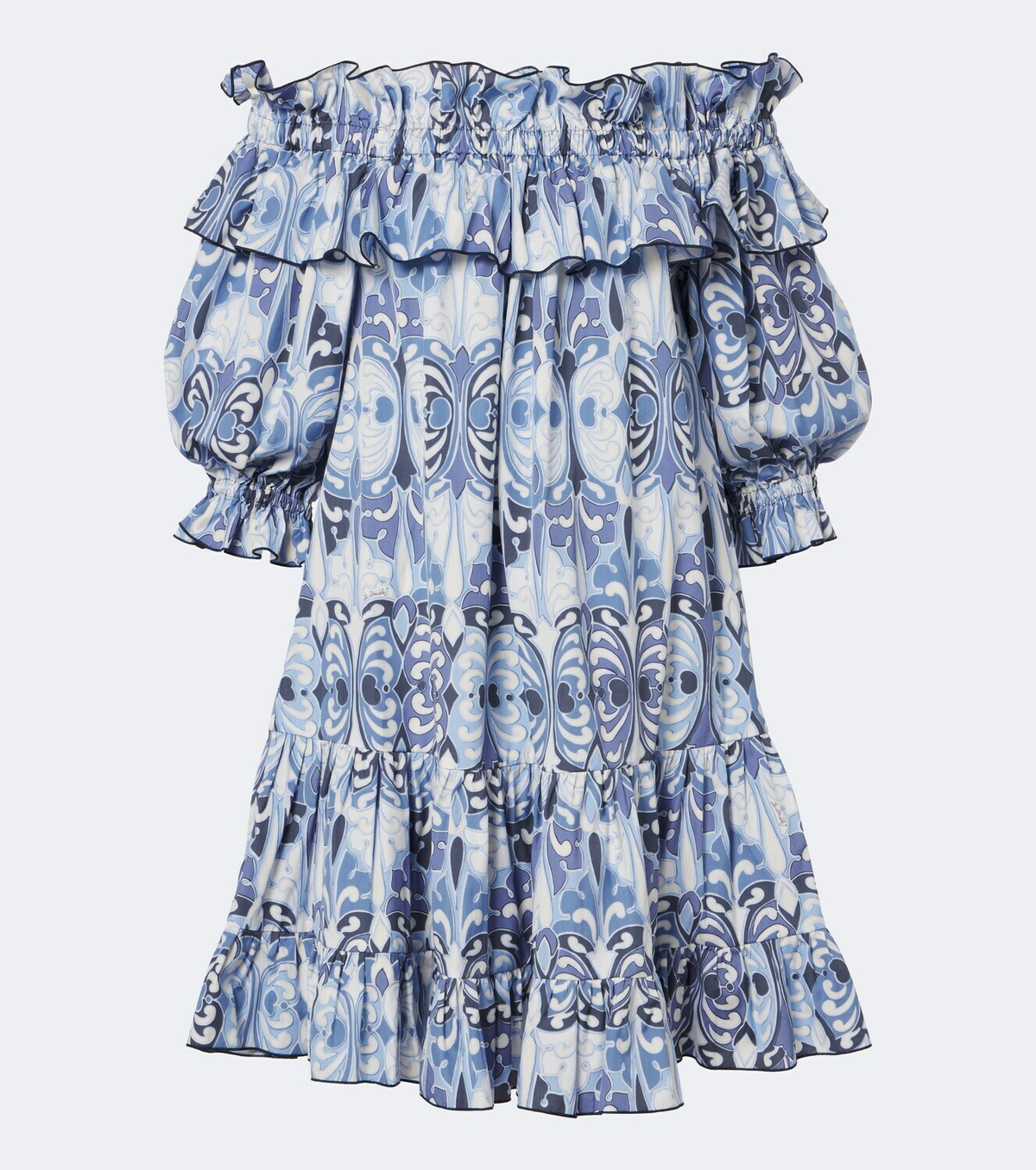 La DoubleJ Breakfast printed cotton poplin minidress