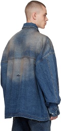 We11done Blue Washed Denim Jacket
