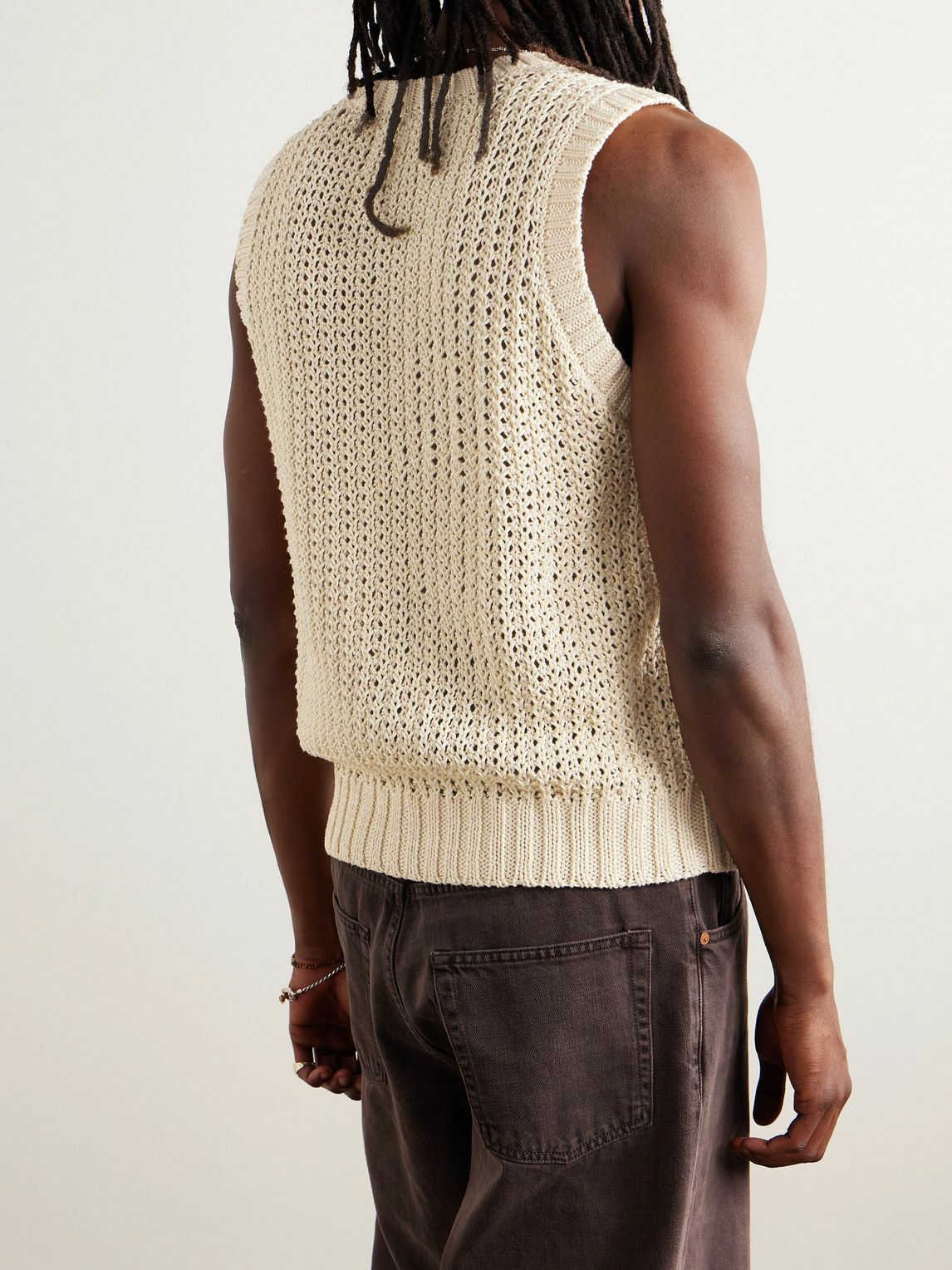 Corridor - Open-Knit Organic Cotton Sweater Vest - Neutrals