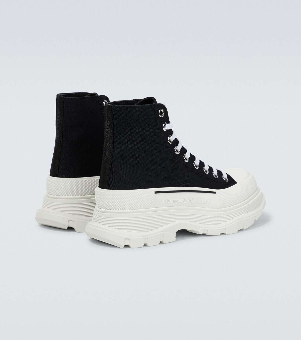 スニーカー ALEXANDER MCQUEEN Chalk Canvas Tread Slick Sneakers MCQUEEN Tread Slick canvas exaggerated-sole sneakers | NET-A