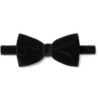Etro - Pre-Tied Stretch-Cotton Velvet Bow Tie - Black