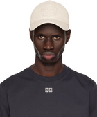GANNI Beige Embroidered Logo Cap