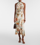 Etro Printed halterneck silk top