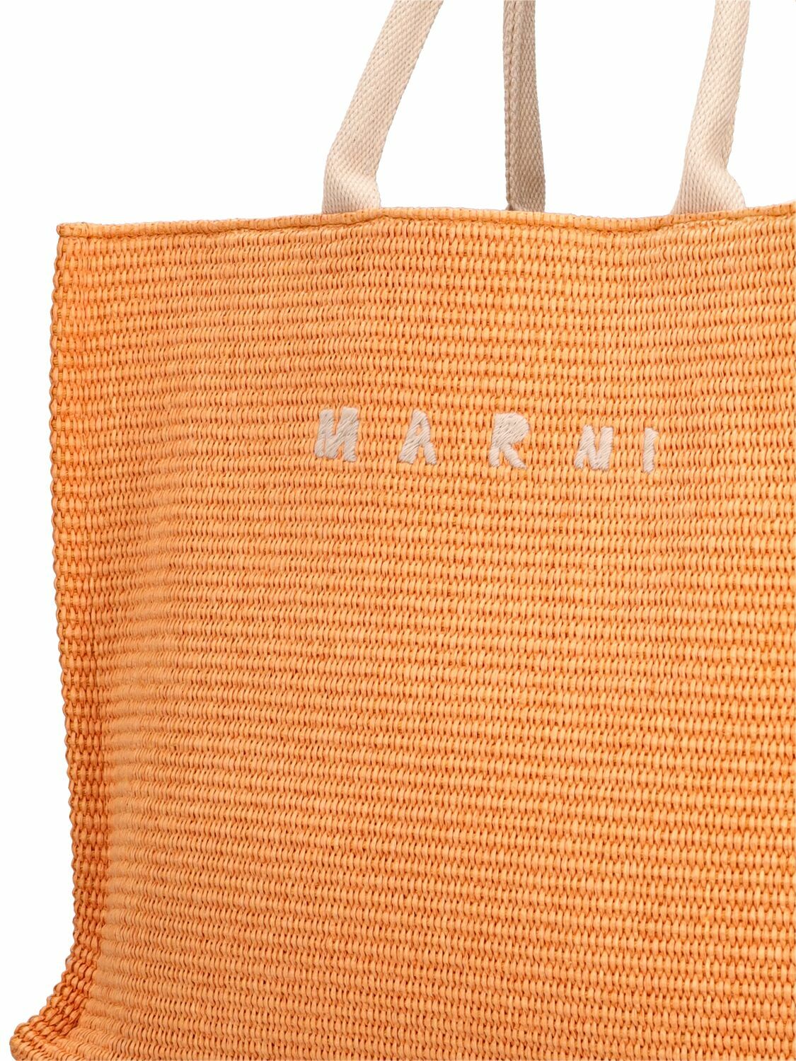 MARNI - Large Logo Raffia Effect Tote Bag Marni