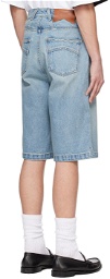 Rhude Blue Faded Denim Shorts