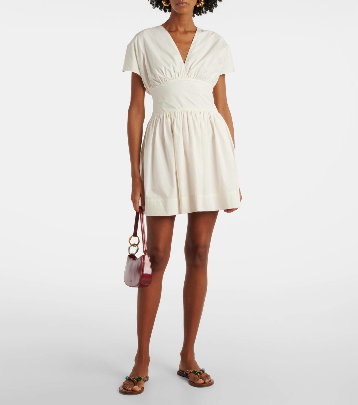 white christmas dresses Gathered Cut-Out Mini Dress – Cotton Candy LA main image 0