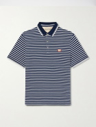 Valentino Garavani - Logo-Appliquéd Striped Cotton-Piqué Polo Shirt - Blue