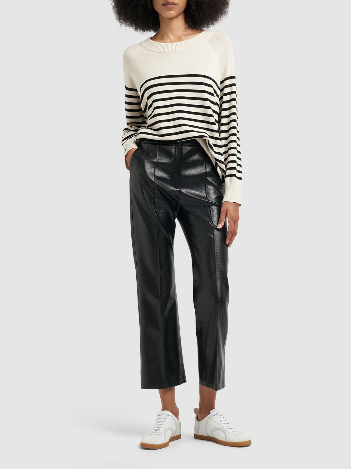 Queva faux leather flared pants in black - Max Mara