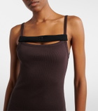Courrèges Ribbed-knit cotton jersey midi dress