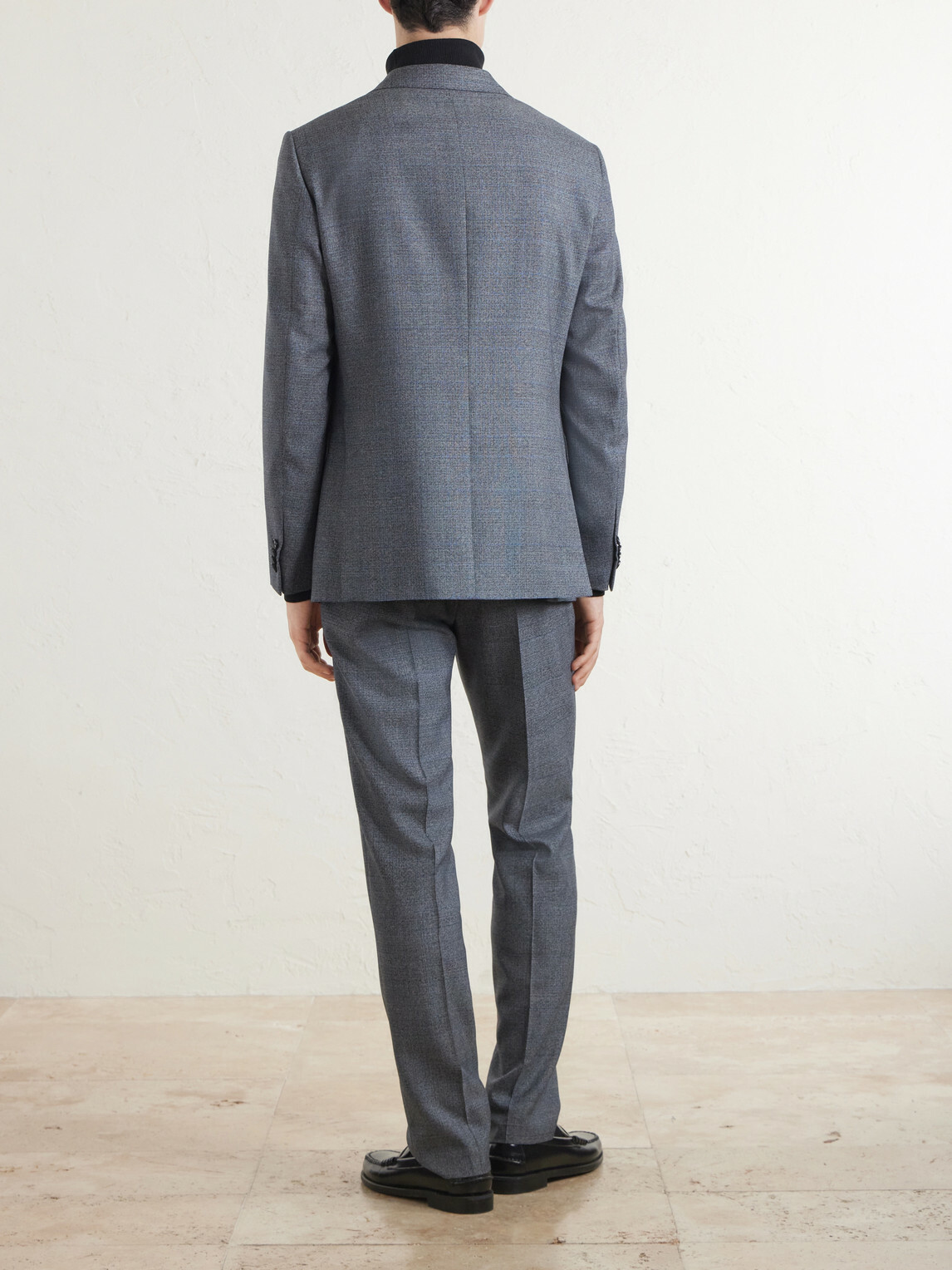 Caruso - Norma Prince of Wales Wool Suit Jacket - Blue