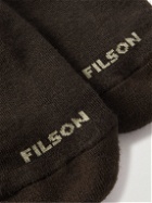 Filson - Logo-Intarsia Merino Wool-Blend Socks - Brown
