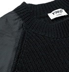 YMC - Walmer Ribbed Wool and Nylon-Ripstop Sweater - Black