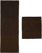 Isa Boulder SSENSE Exclusive Brown Popcorn Scarf & Neck Warmer Set