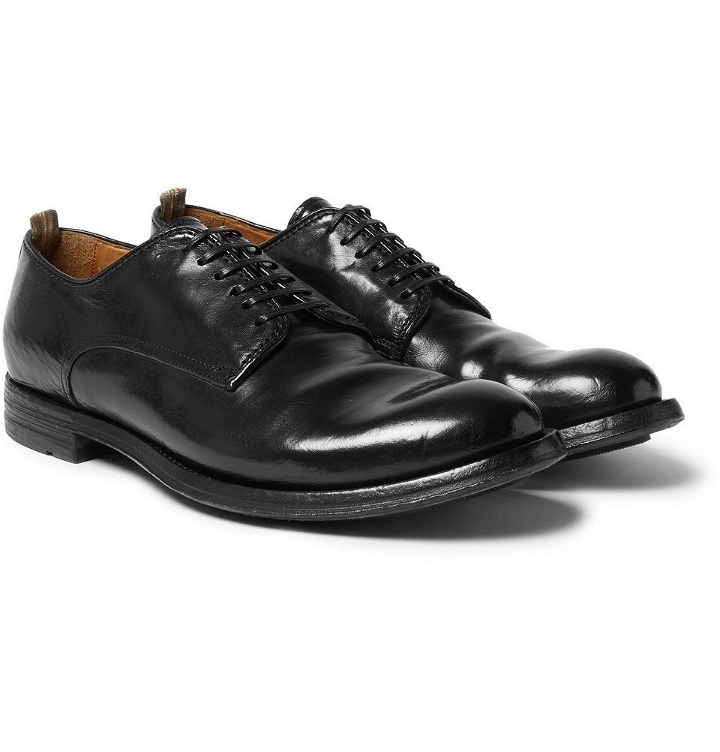 Photo: Officine Creative - Anatomia Polished-Leather Derby Shoes - Men - Black