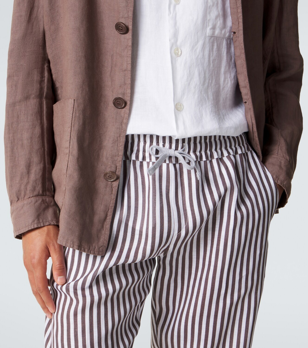 Fedeli Striped linen straight pants