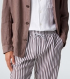 Fedeli Striped linen straight pants